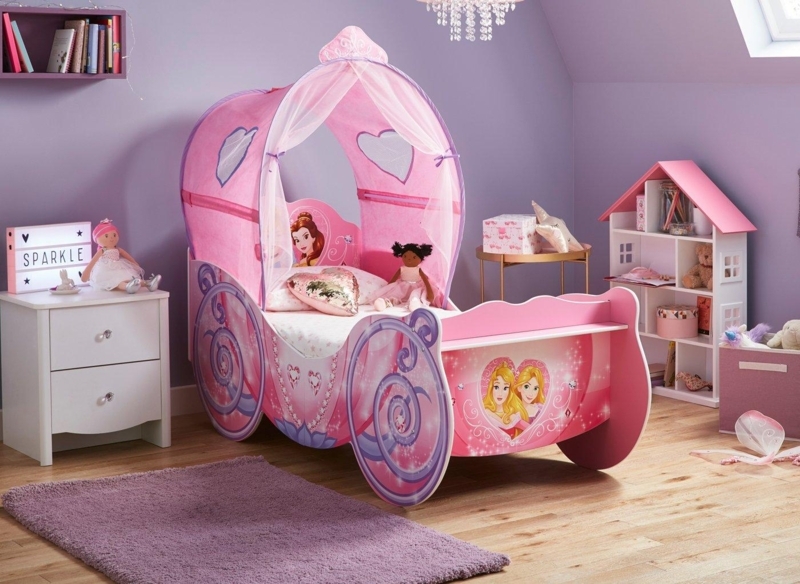 Pink Disney Princess Carriage Toddler Bed