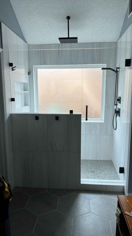 Pony Wall Showers Glass Install Gallery - Elite Shower of Plano