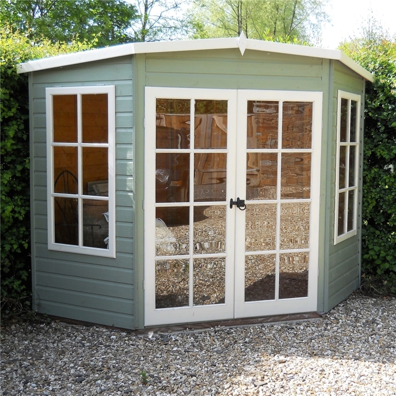 Premier Corner Wooden Summerhouse with Glass Doors