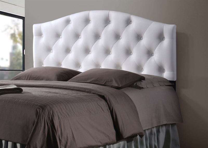 Queen Size Upholstered Button-Tufted Scalloped Headboard