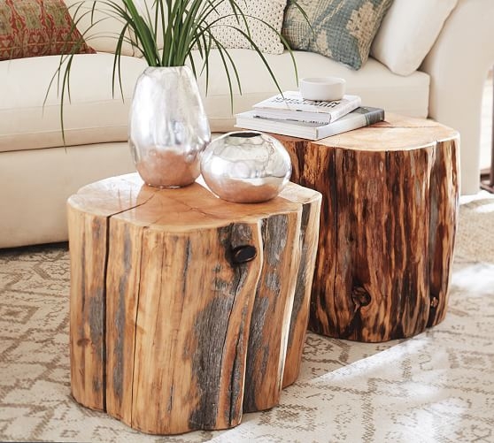 Reclaimed Wood Stump Table | Pottery Barn
