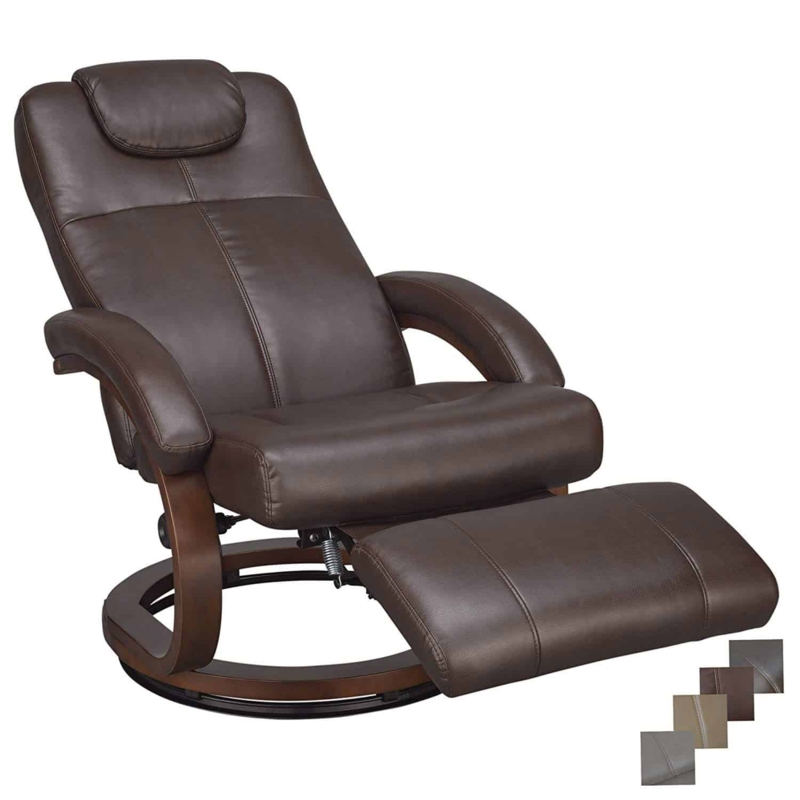 RecPro Charles 28 Inch Brown Leather Recliner Chair