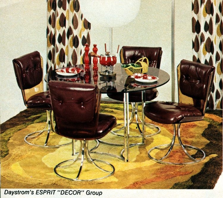 Retro 60s and 70s Vintage Dinettes with Glass Table