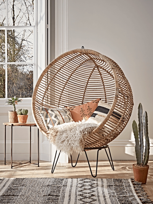 Round Rattan Cocoon Chair - Luxury Modern Occasional Chairs - Modern ...