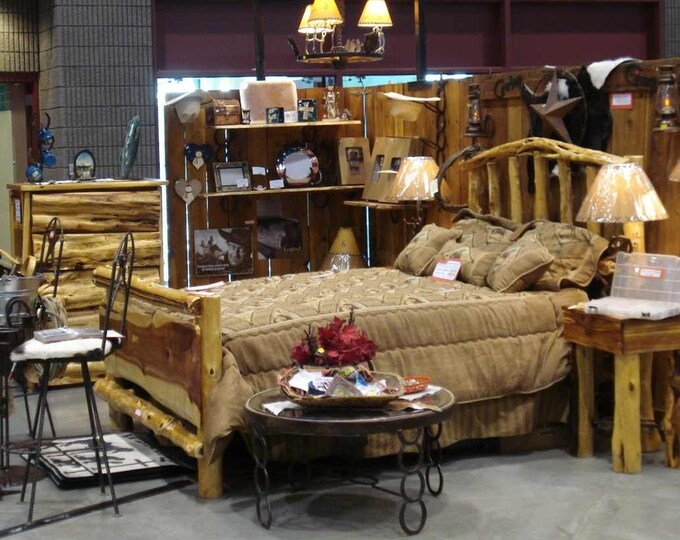 Rustic Cedar Full Queen Bed with Western Charm