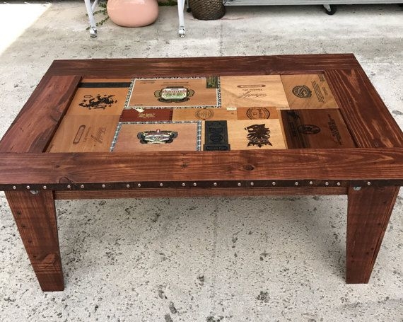 Rustic Cigar Box Wooden Coffee Table