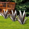 Rustic Hand-Painted Metal Agave Plant Sculpture