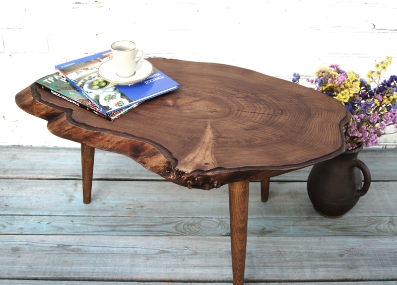 Rustic Live Edge Tree Stump Coffee Table