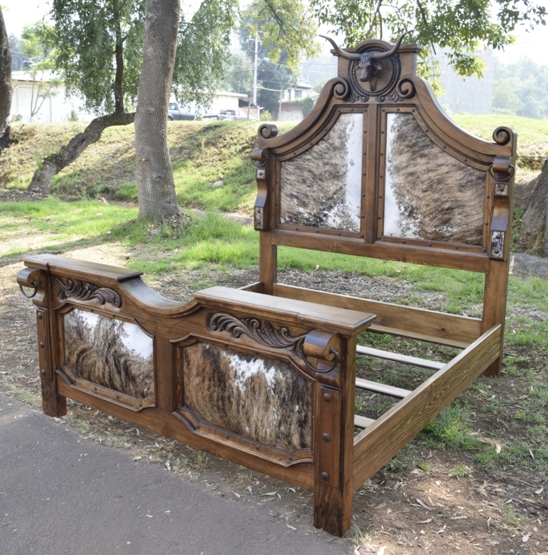 Rustic Longhorn Western Style Bed Frame