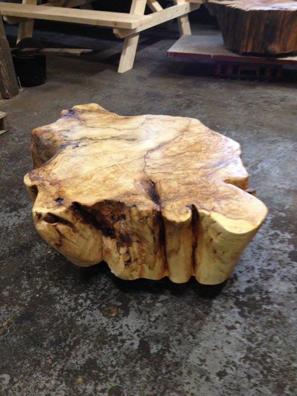 Rustic Natural Tree Stump Coffee Table Design