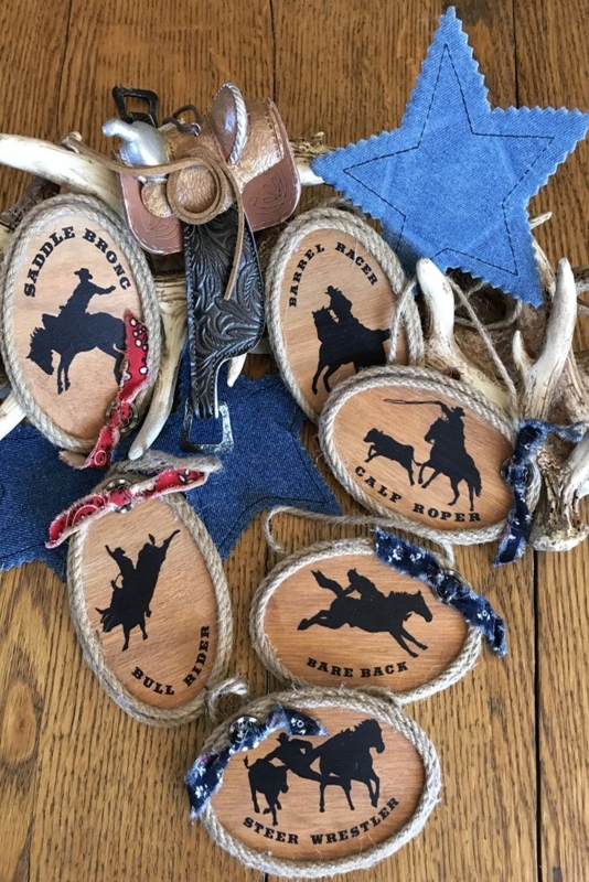 Rustic Rodeo Cowboy Christmas Ornaments Set