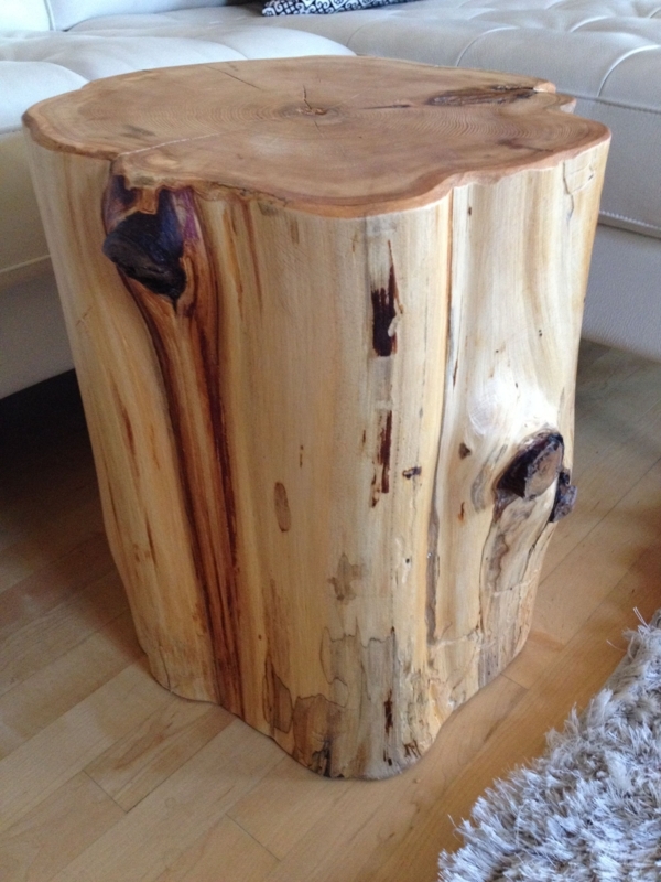 Rustic Solid Wood Stump Coffee Table