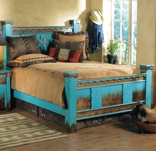 Rustic Western Outlaw Log Wood Bed Frame