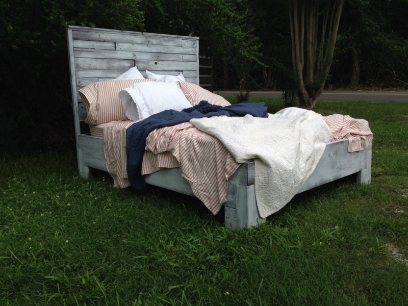 Rustic Western Reclaimed Wood Bed Frame and Headboard