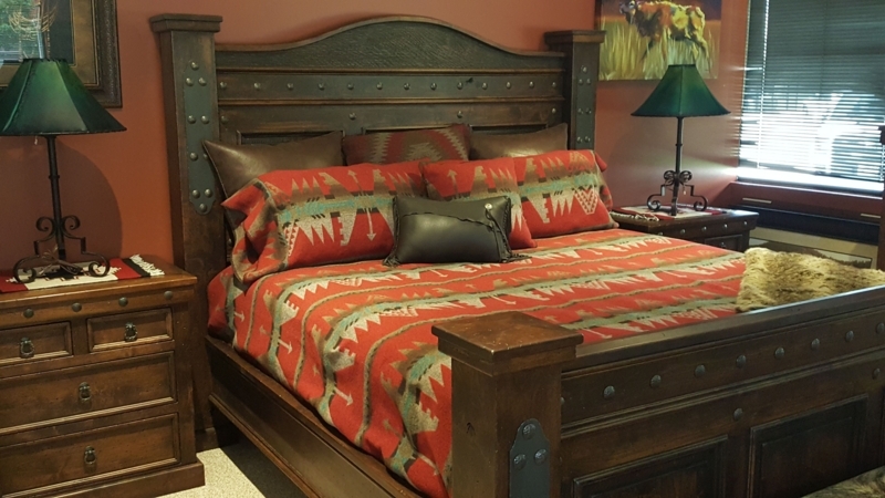 Rustic Western Style Bedroom with Durable Wood Furniture
