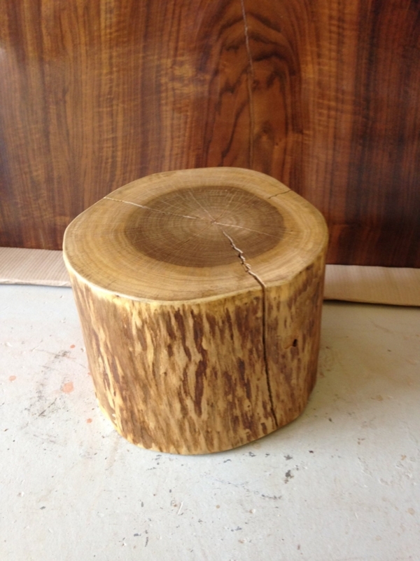 Rustic Wood Stump Side Table with Natural Grain