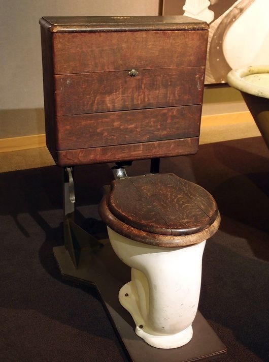 Rustic Wooden Toilet with Vintage Charm