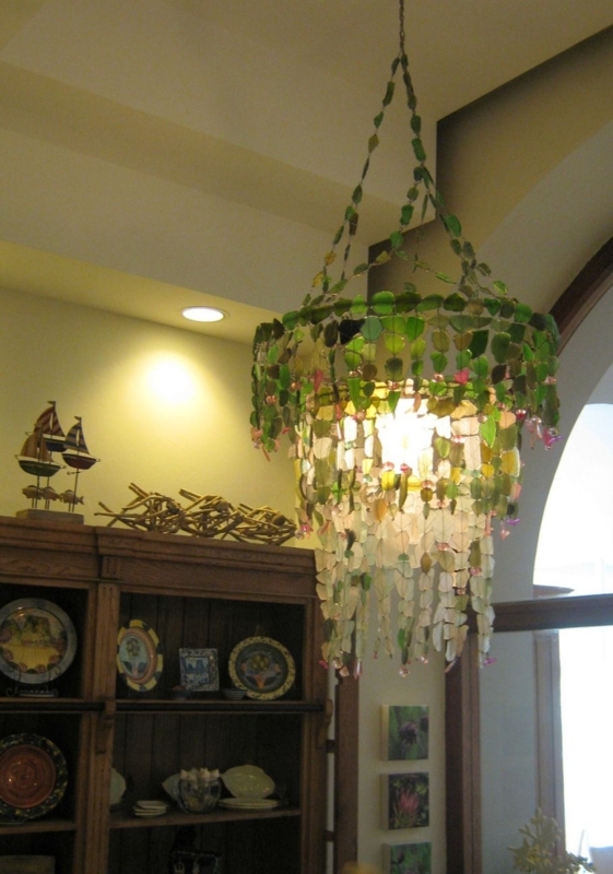 ...sea glass chandeliers! | Sea glass chandelier, Chandelier, Glass pieces