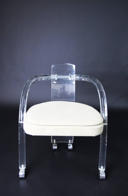 Set of Four Charles Hollis Jones Lucite Chairs