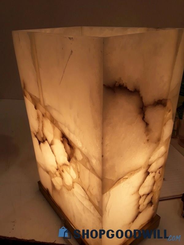Simon Blake Interiors Nwt Alabaster Rectangle Stone Lamp Side Accent ...