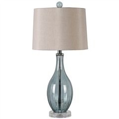 Simon Blake Smoke Blue Glass Table Lamp with Acrylic Base | Table lamp ...