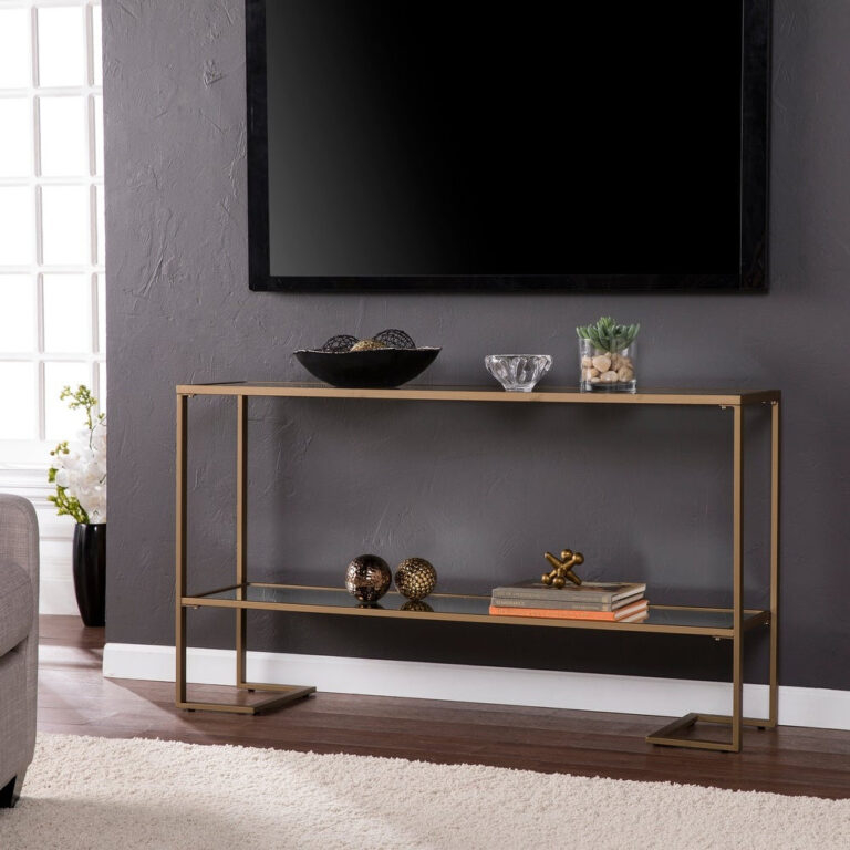 Sleek Modern Console Table Under Wall-Mounted TV