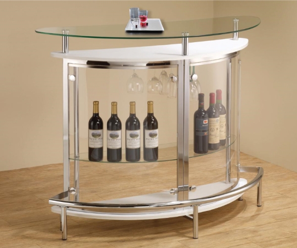Sleek White Modern Glass Bar Unit Design