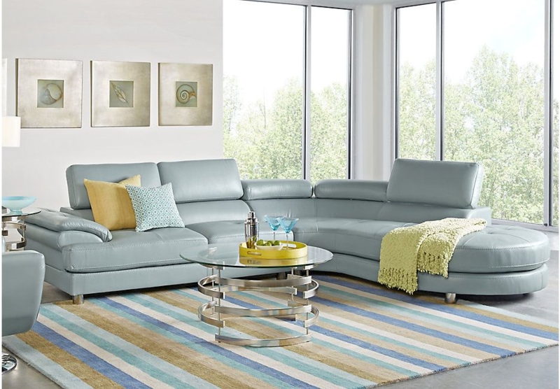 Sofia Vergara Cassinella Hydra 2 Pc Sectional - Living Room Sets (Blue ...