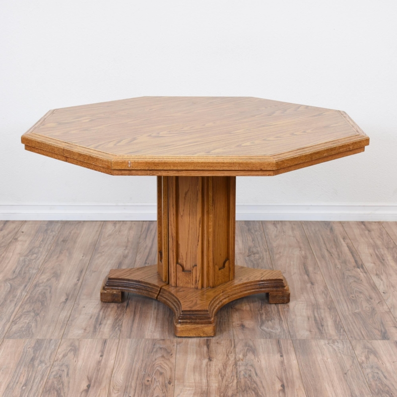 Solid Wood Octagon Pedestal Dining Table
