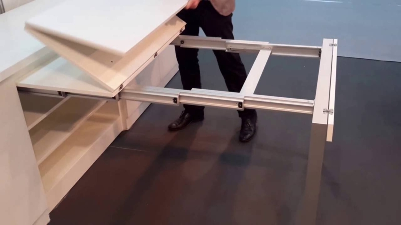 Space-Saving Kitchen Pull-Out Table Design