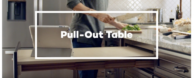 Space-Saving KraftMaid Pull-Out Kitchen Table