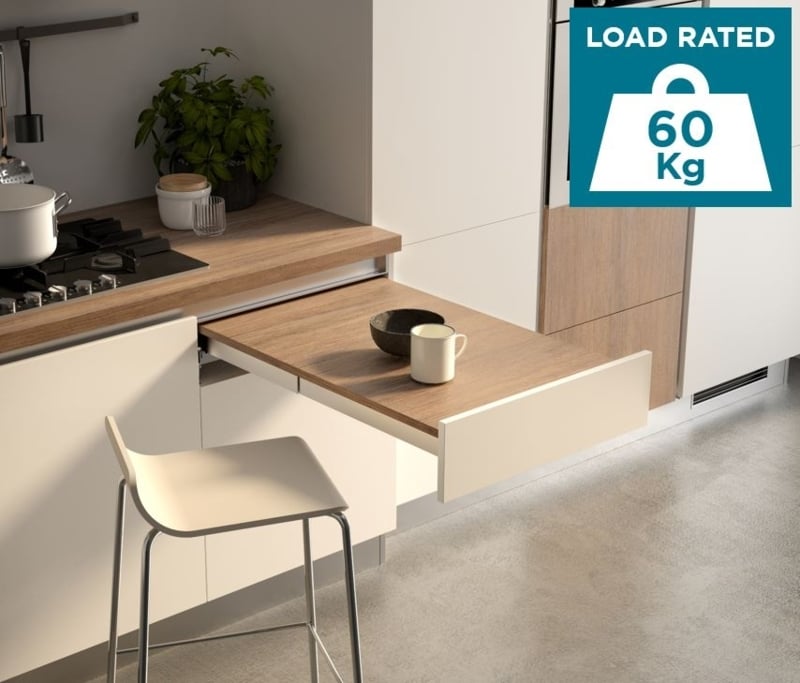 Space-Saving Pull-Out Kitchen Drawer Dining Table