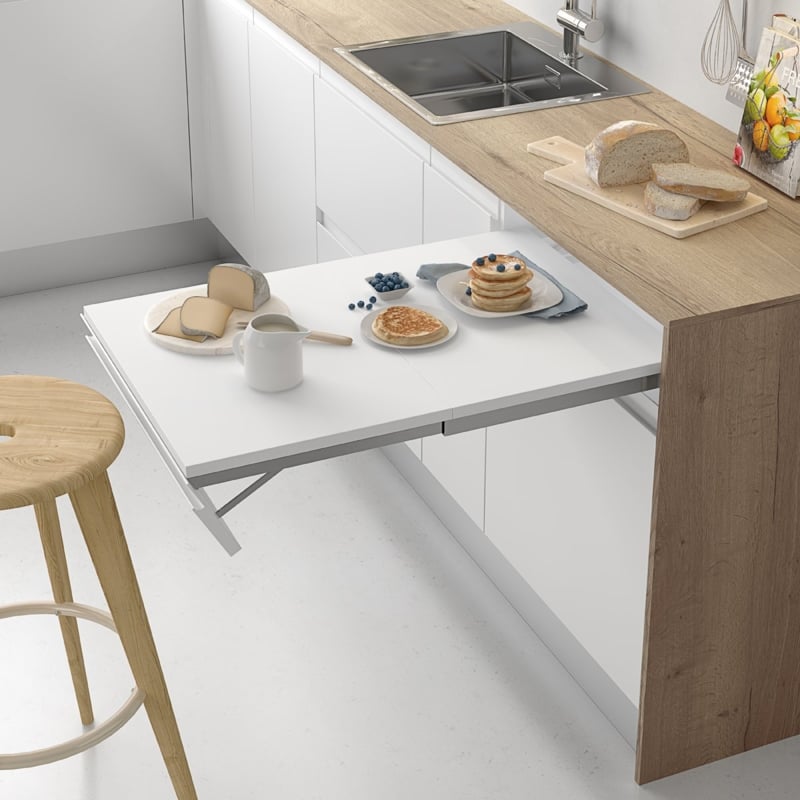 Space-Saving Pull-Out Kitchen Table with Modern Design