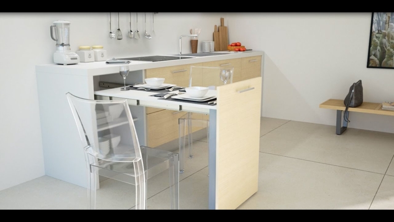 Space-Saving Pull-Out Table for Small Kitchens