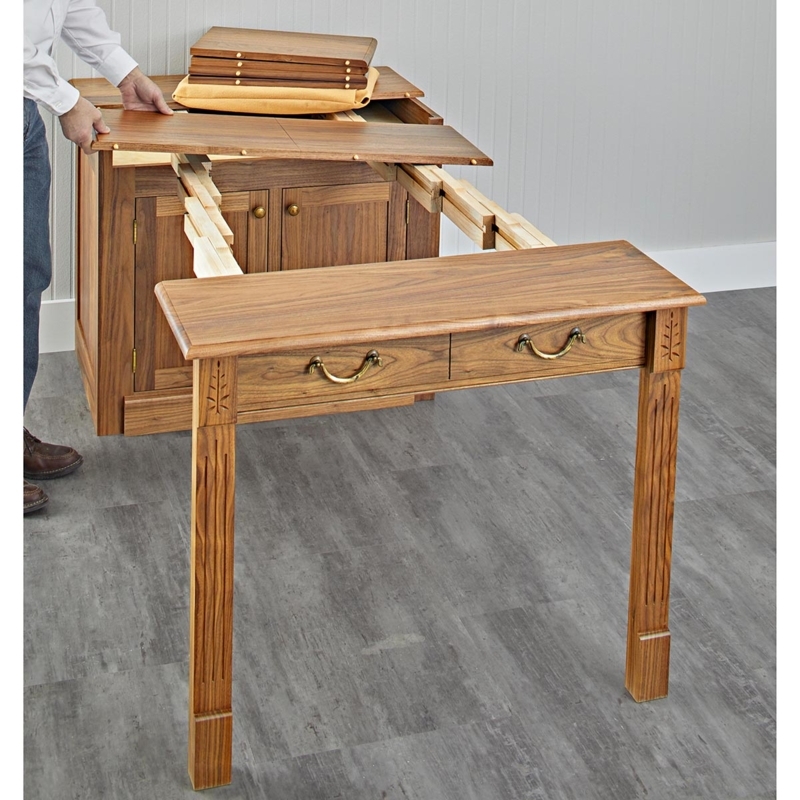 Space-Saving Pull Out Wooden Dining Table