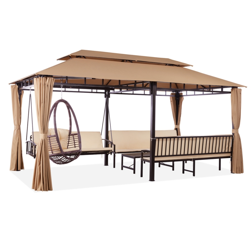 Spacious Patio Gazebo with Canopy Swings