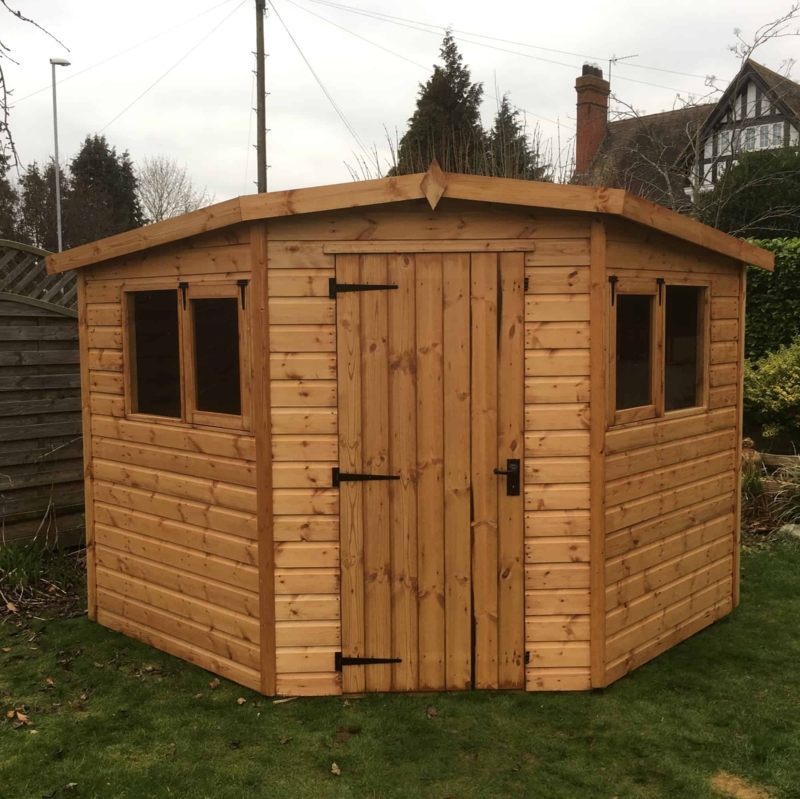 Stanwell Corner Wooden Garden Shed with Windows