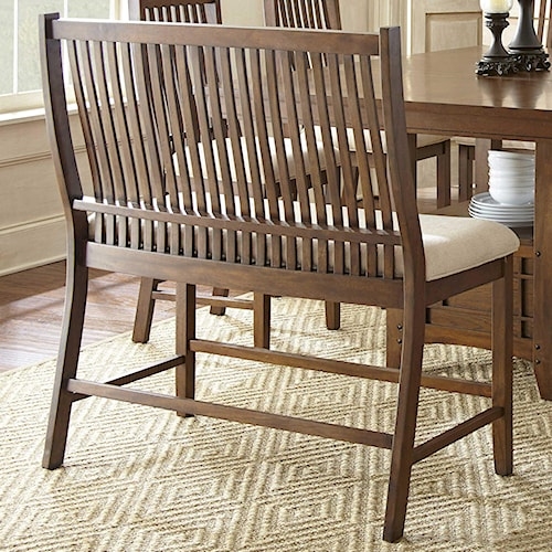 Star Kaylan Wooden Counter Height Slat Back Bench