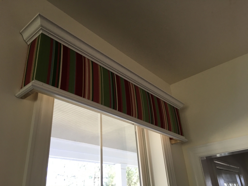 Striped Fabric Window Valance with Crown Molding