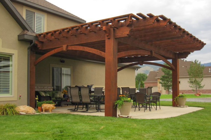Sturdy Wooden Cantilever Pergola for Outdoor Living