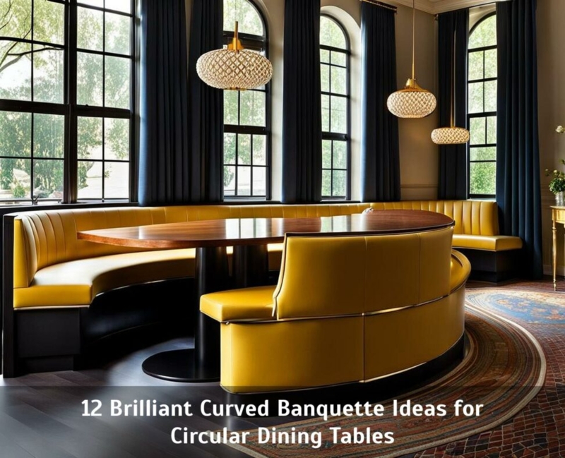 Stylish Curved Yellow Banquette for Circular Dining