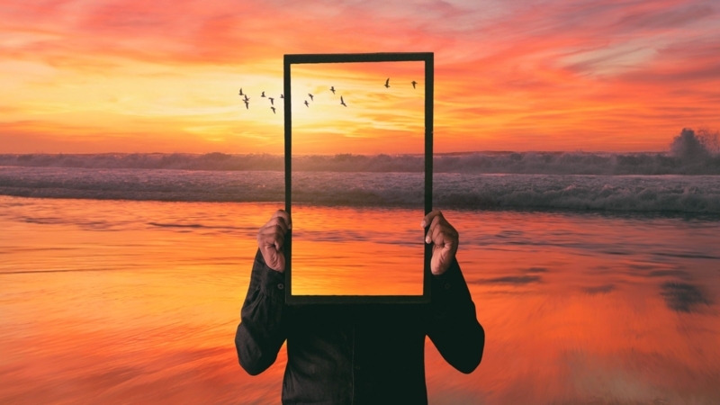 Sunset Reflection with Infinity Mirror Effect