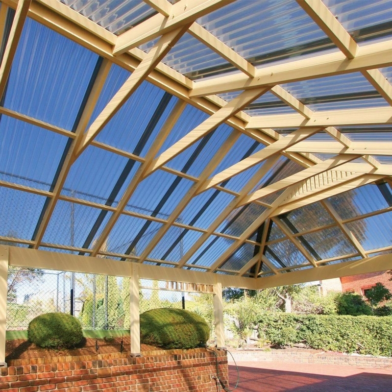 Suntuf 26 in. x 8 ft. Corrugated Polycarbonate Roof Panel in Solar Gray ...