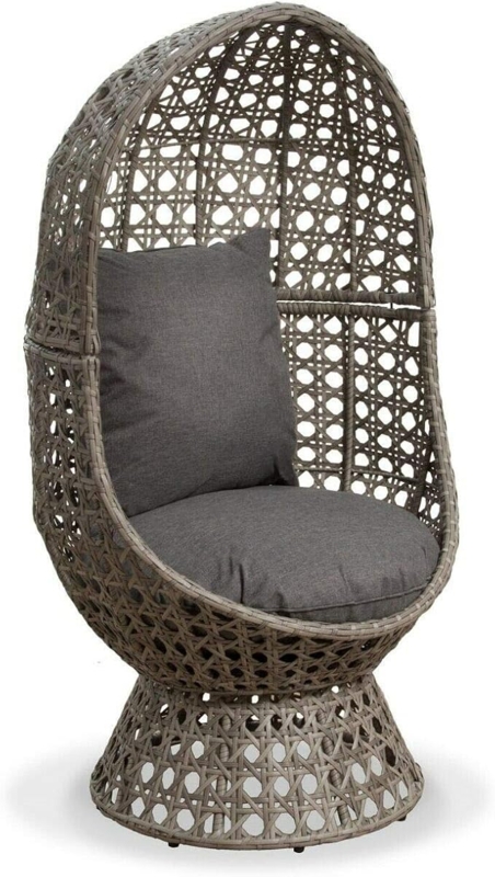 Swivel Egg Chair Rattan Wicker for Cozy Garden Seating