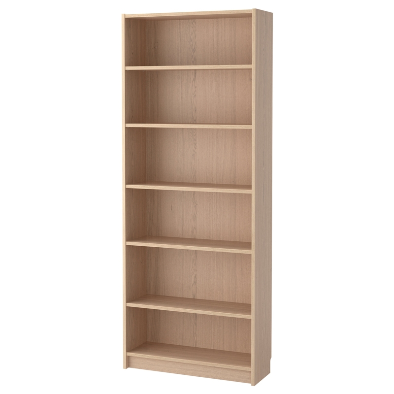 Tall Wide BILLY Bookcase in White Stained Oak