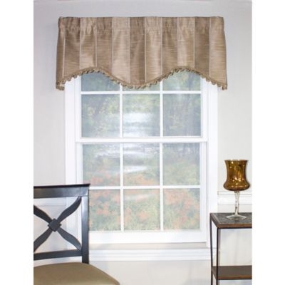 Taupe RL Fisher Stripe Cornice Window Valance