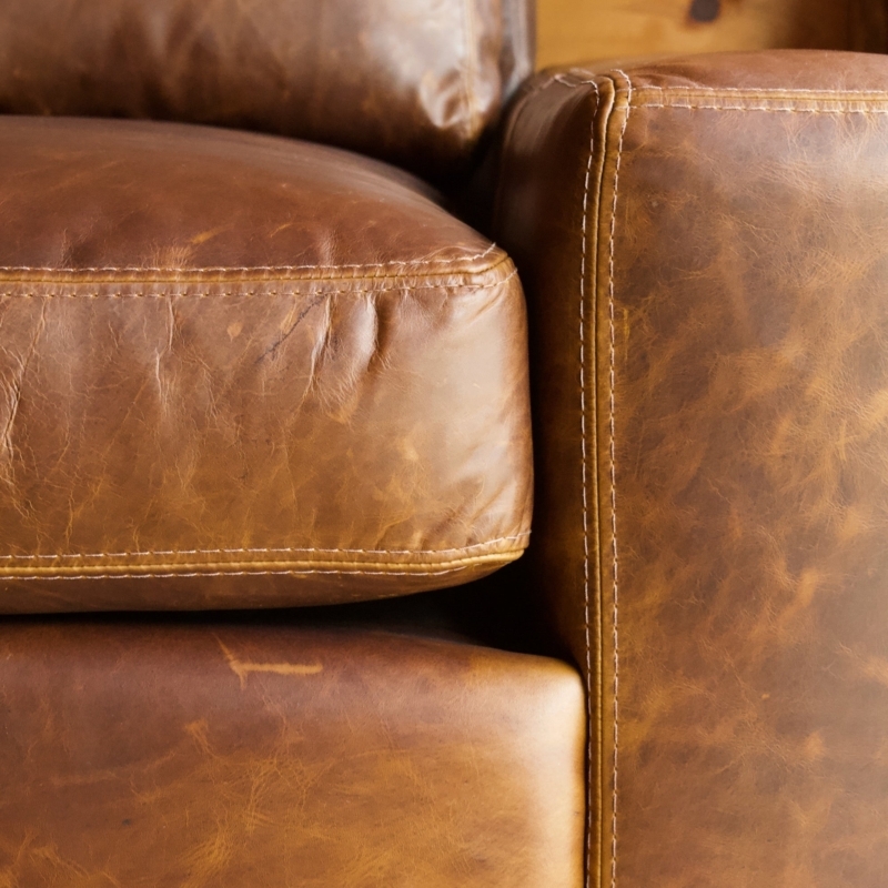 Taylor Deluxe Rustic Brown Leather Sectional Sofa