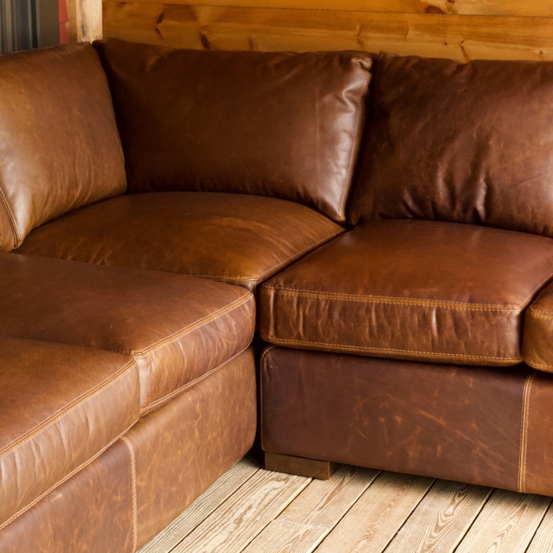 Taylor Deluxe Rustic Brown Leather Sectional Sofa