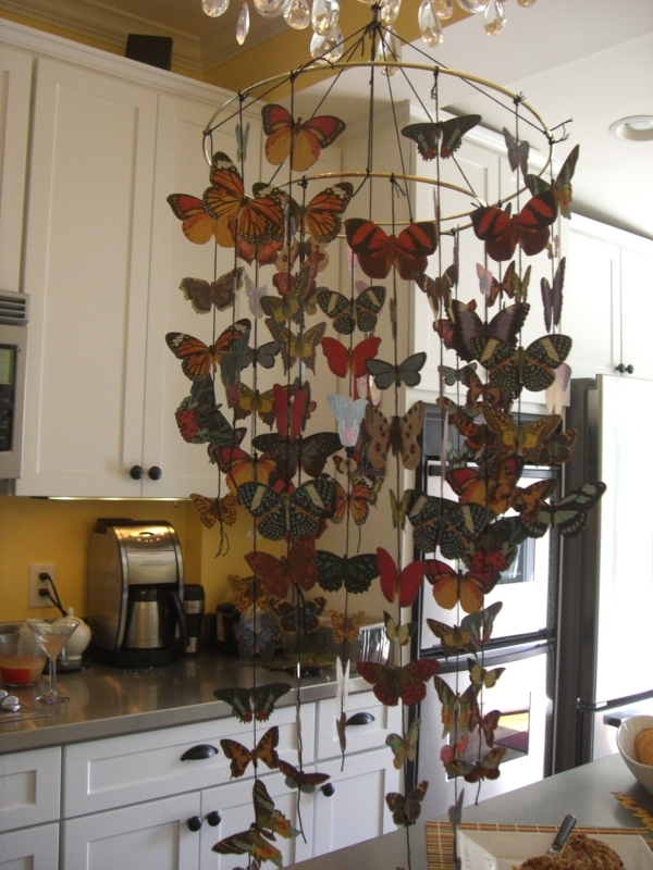 The butterfly chandelier centerpiece. If we could manage to make an ...