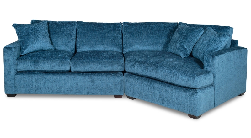 Tilda Blue Angled Chaise Sectional Sofa